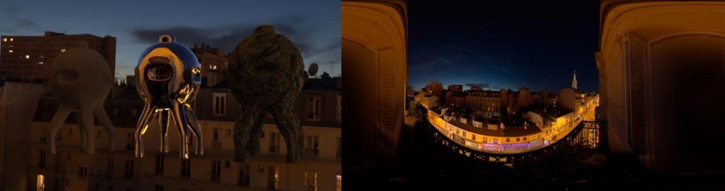 HDRI 360° Night in Paris, France