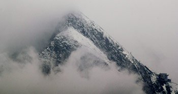 peak with clouds