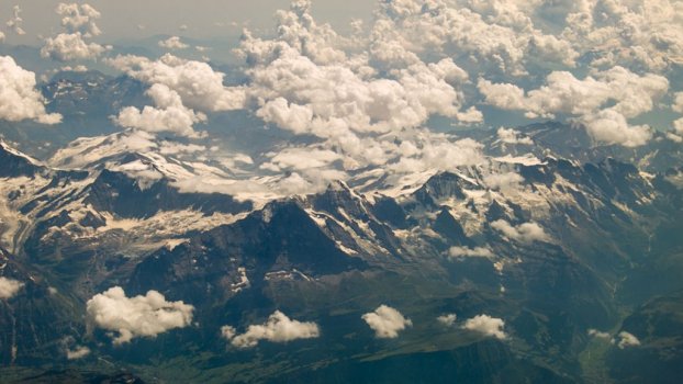 Aerial footage glacier middle europe