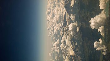 Aerial mountains and clouds