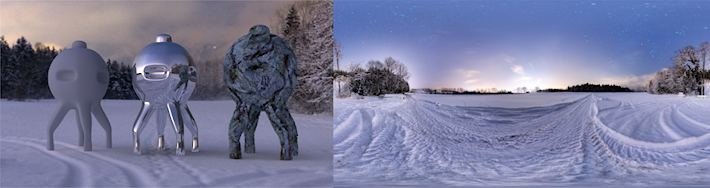 HDRI / 360° Snowfield night, Gois Austria