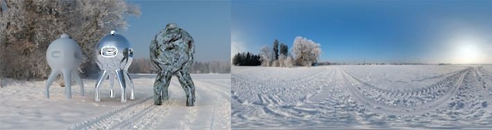 HDRI / 360° Snowfield morning, Salzburg Austria