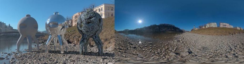 HDRI / 360° river, Salzach Salzburg Austria