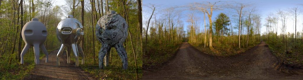 HDRI / 360° road in the forrest in the morning