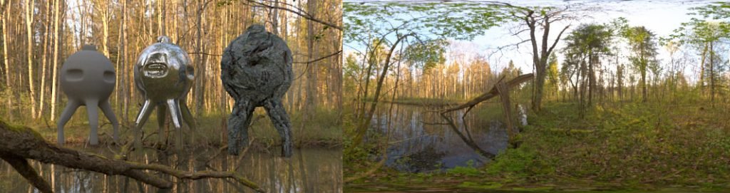 HDRI / 360° forrest lake in spring