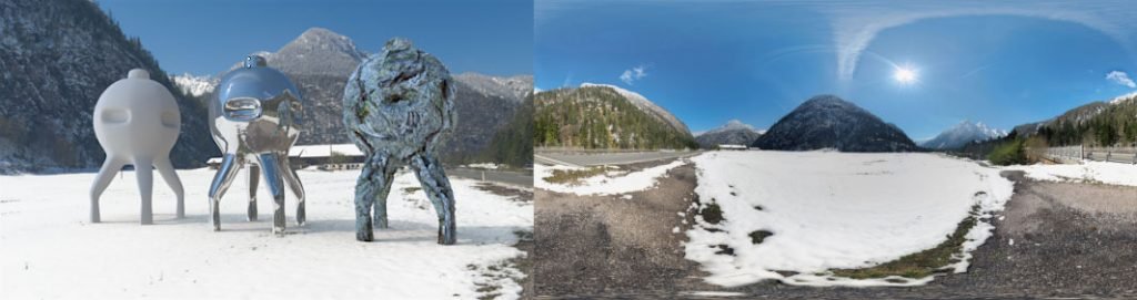 HDRI / 360° snowy field in the alps