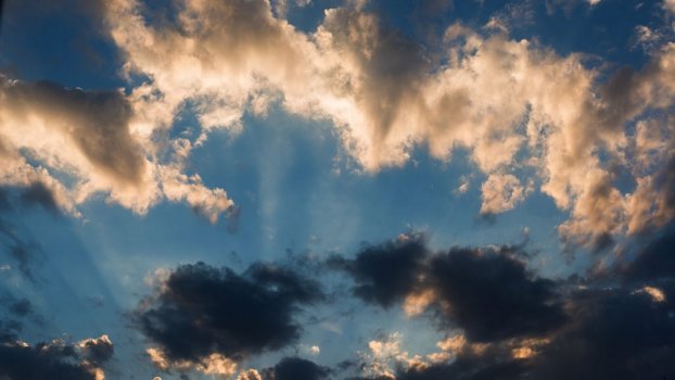 Timelapse golden clouds in sunset