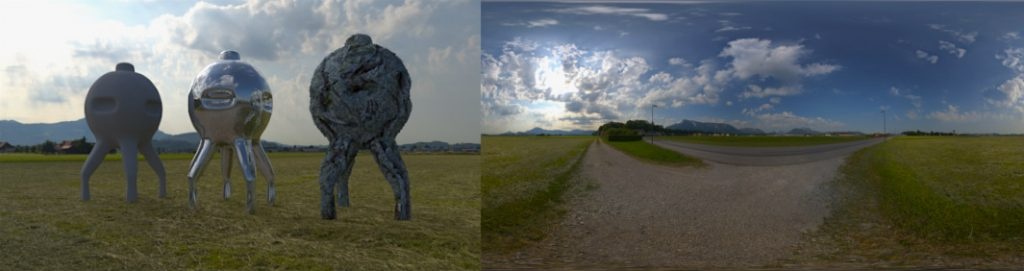 HDRI / 360° field summer partly cloudy