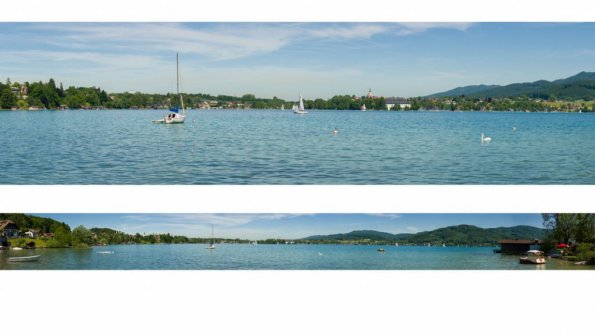 Panorama bay of Seewalchen Attersee, Austria
