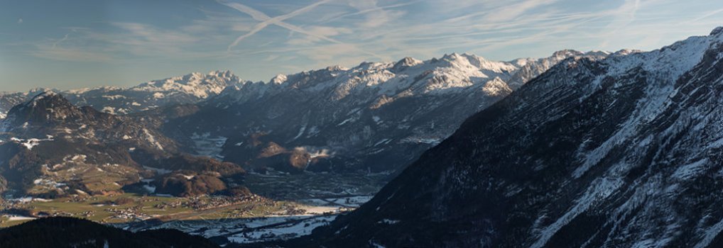 Epic alpine winter panorama