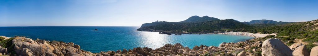 Beautiful little bay on Sardinia Panorama