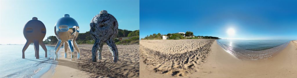 HDRI / 360° beach sardinia in early morning