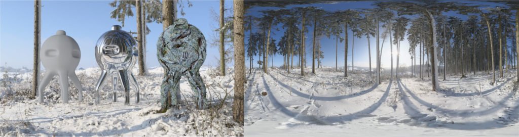 HDRI / 360° winter forrest