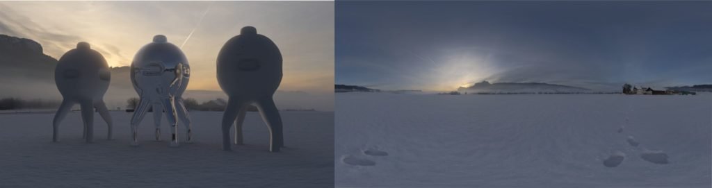 HDRI / 360° snow field morning