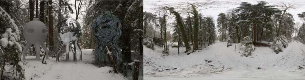 HDRI / 360° winter snowy path
