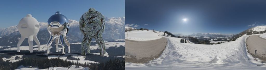 HDRI / 360° Winter wonderland alps