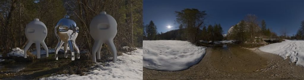 HDRI / 360° idyllic winter valley bluntautal