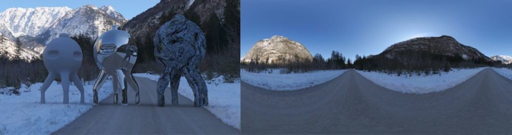 HDRI / 360° snowvalley golling