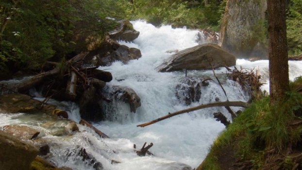 alpine mountain stream slowmotion
